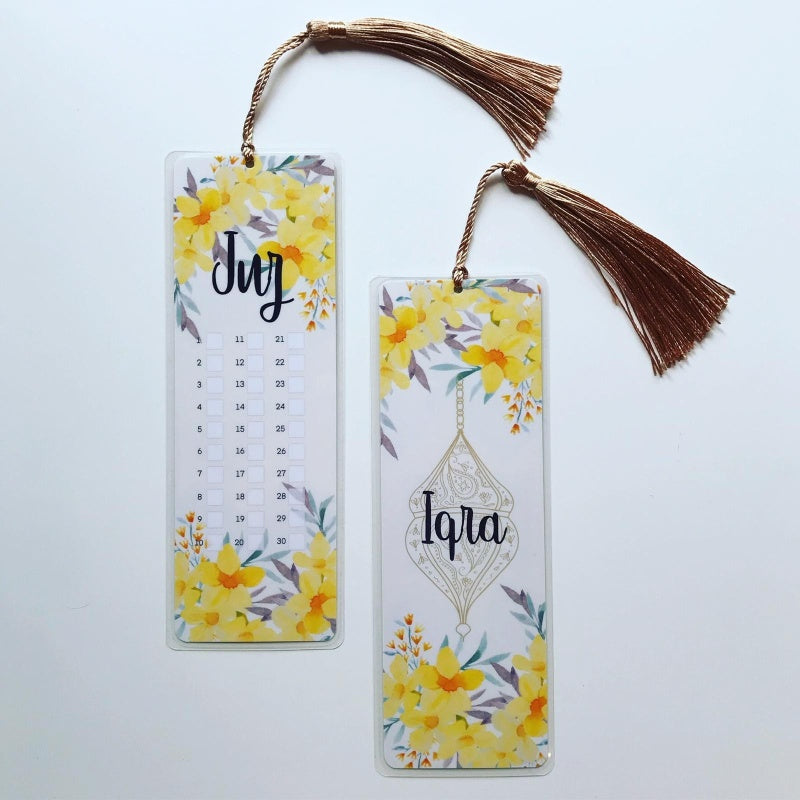 Bookmark Iqra Flowers gelb