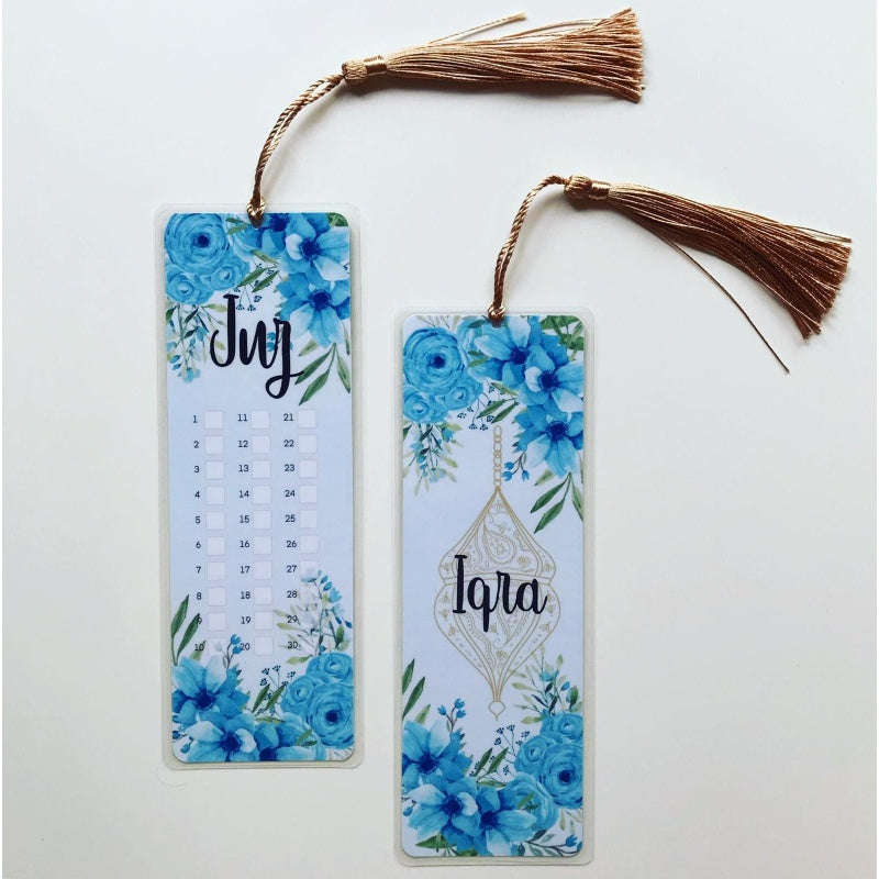 Bookmark Iqra Flowers blau